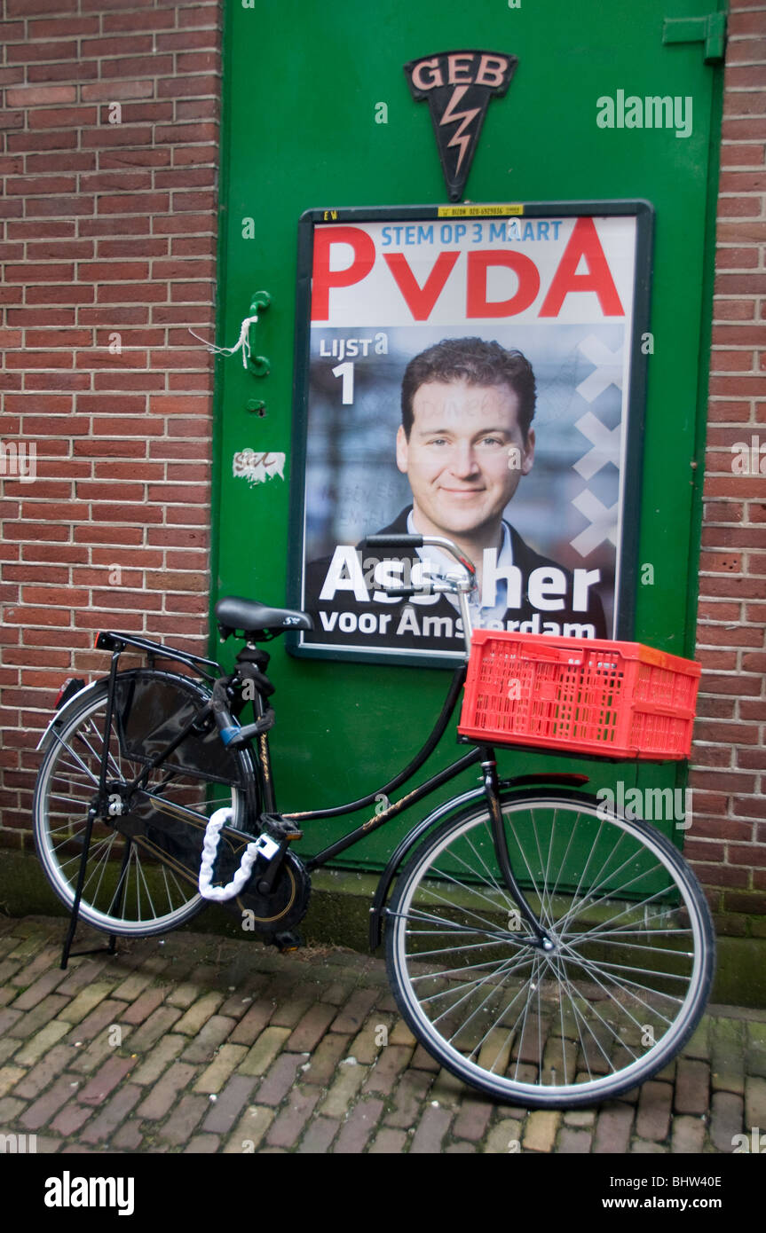 PvdA Assher Amsterdam Niederlande Holland Politiker politische Umfragen Wahl Stockfoto