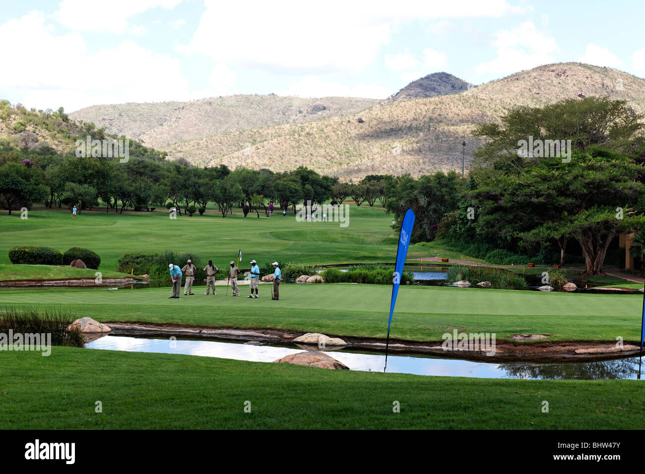 Sun City Golf Kurs Nordwest Provinz, Johannesburg, Südafrika Stockfoto
