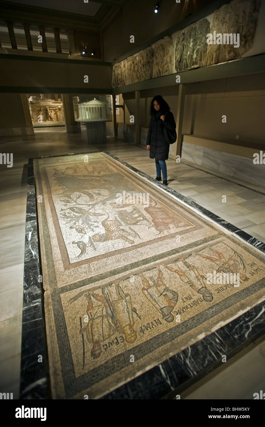 Antike römische Mosaike in der Türkei Istanbul Archäologie-Museum Stockfoto