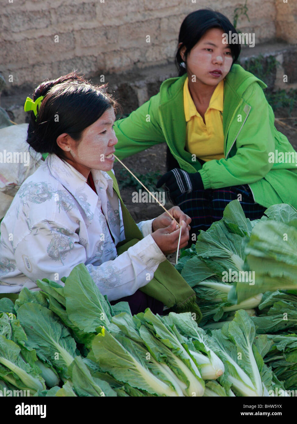 Myanmar, Burma, Kalaw, Markt, Menschen, Frauen, Shan-Staat, Stockfoto