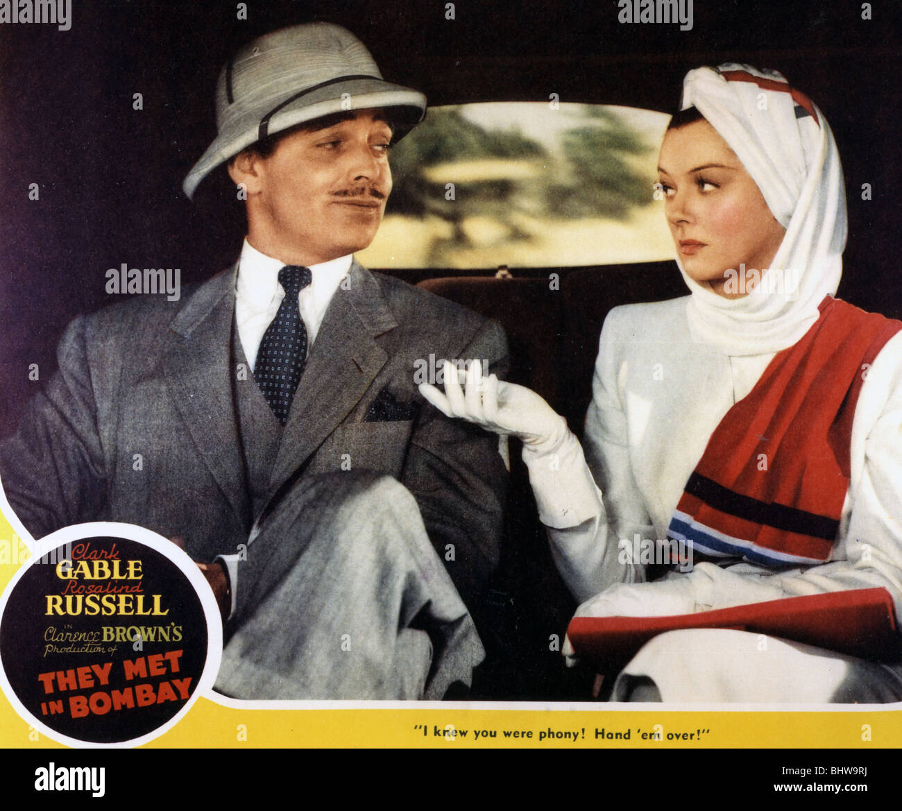 Sie MET IN BOMBAY - 1941 MGM Film mit Clark Gable und Rosalind Russell Stockfoto