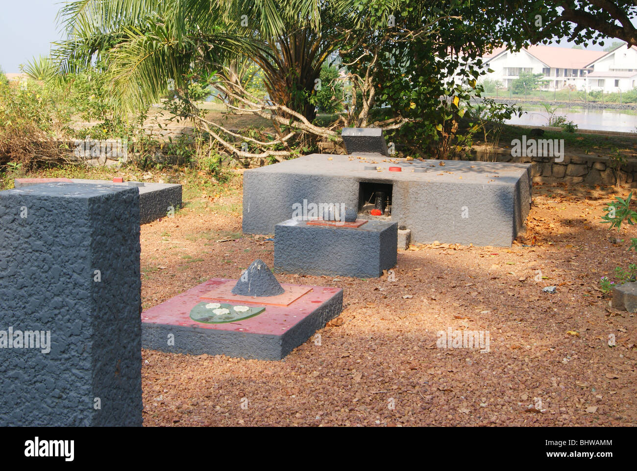 Offen Hindu-Tempel auf Veli Tourist Village Garden in Indien Stockfoto