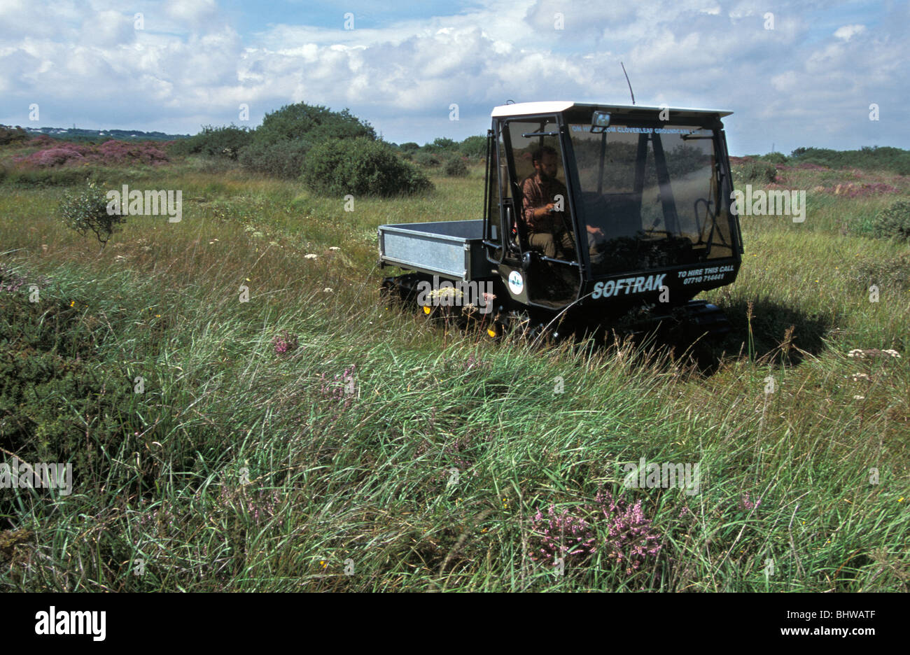 Softrak Geländewagen Goss Moor National Nature Reserve Cornwall Aug 2001 vermessen verwendet wird Stockfoto