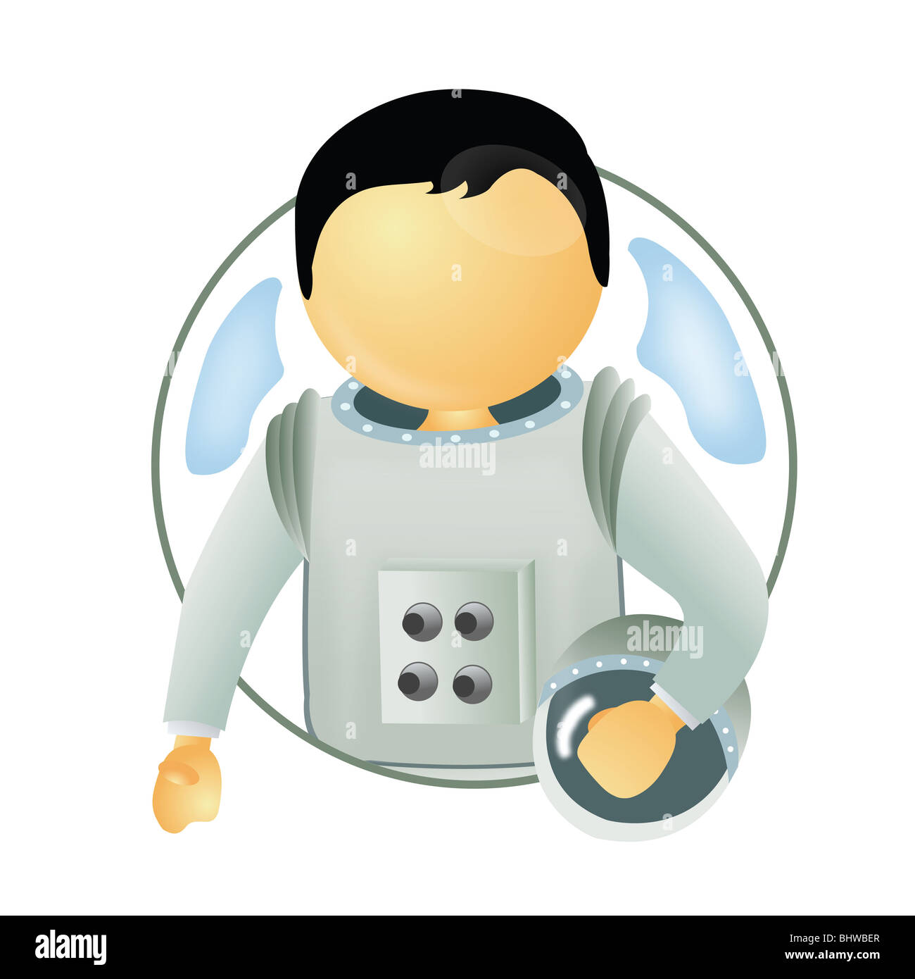 Ansicht der Astronaut mit Helm in der hand Stockfoto