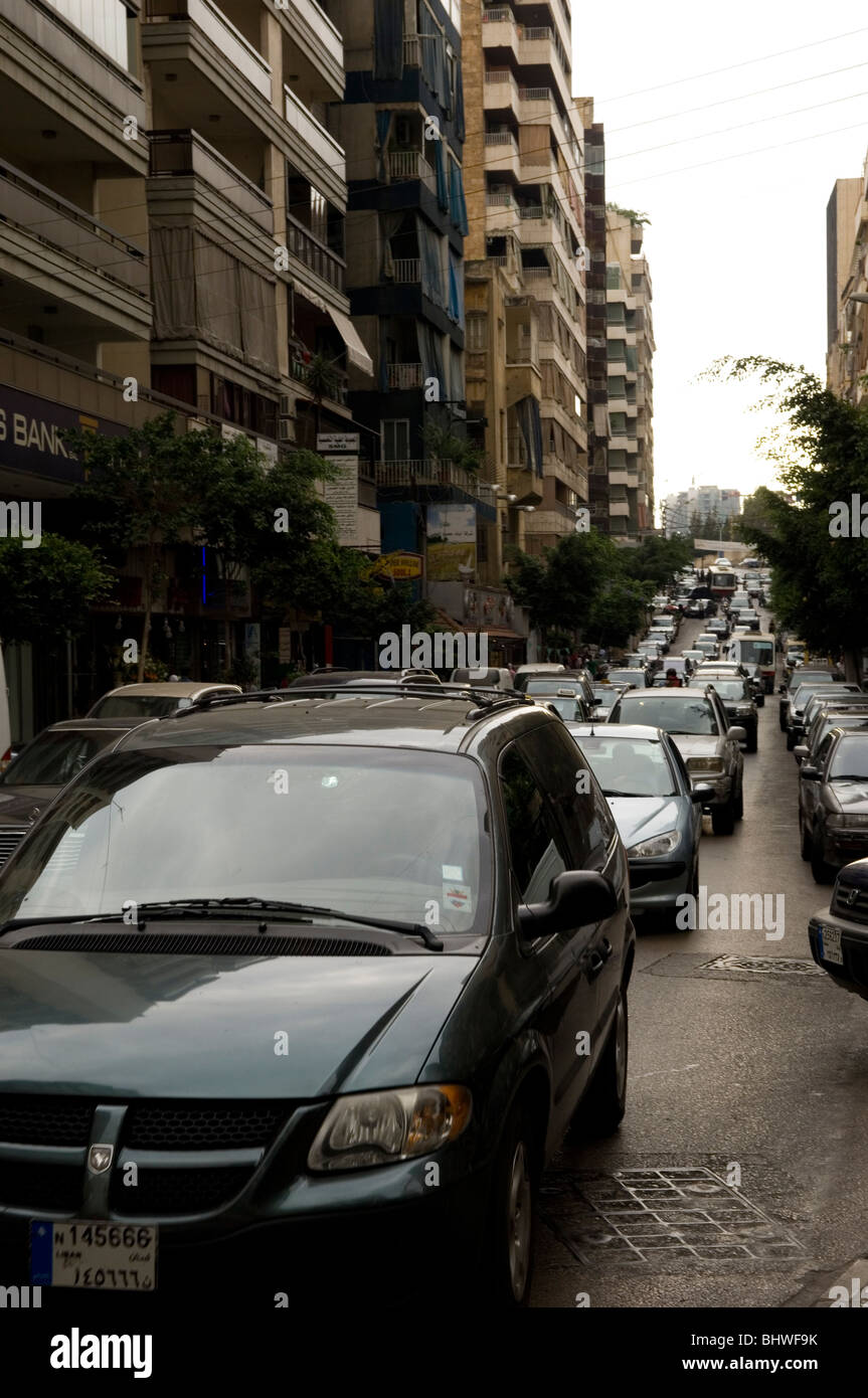 Stau in den Straßen von Beirut-Libanon-Nahost Stockfoto