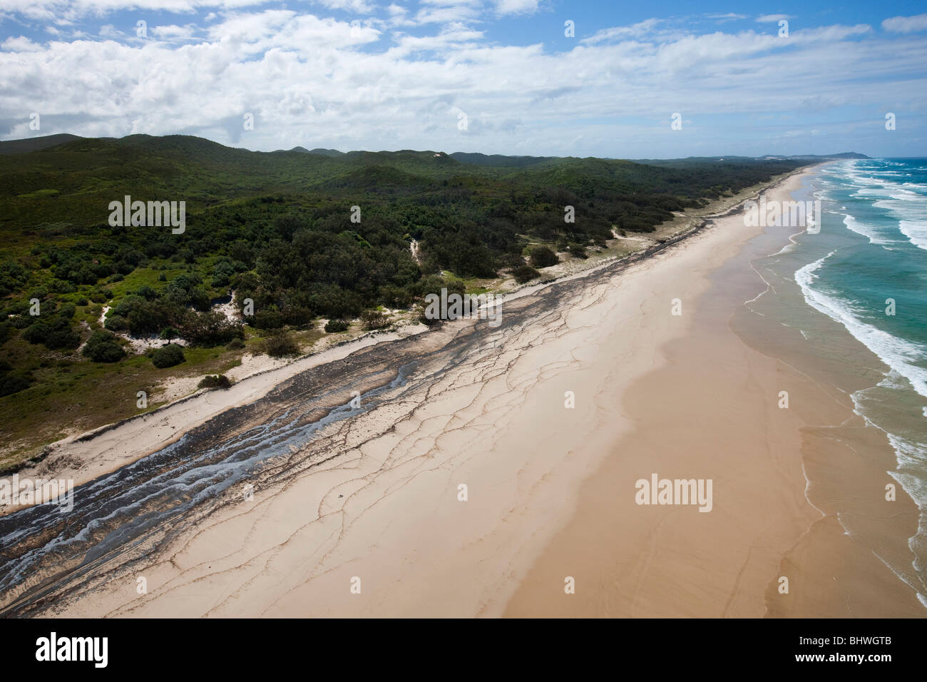 Ölteppich auf Moreton Island-Queensland-Australien Stockfoto