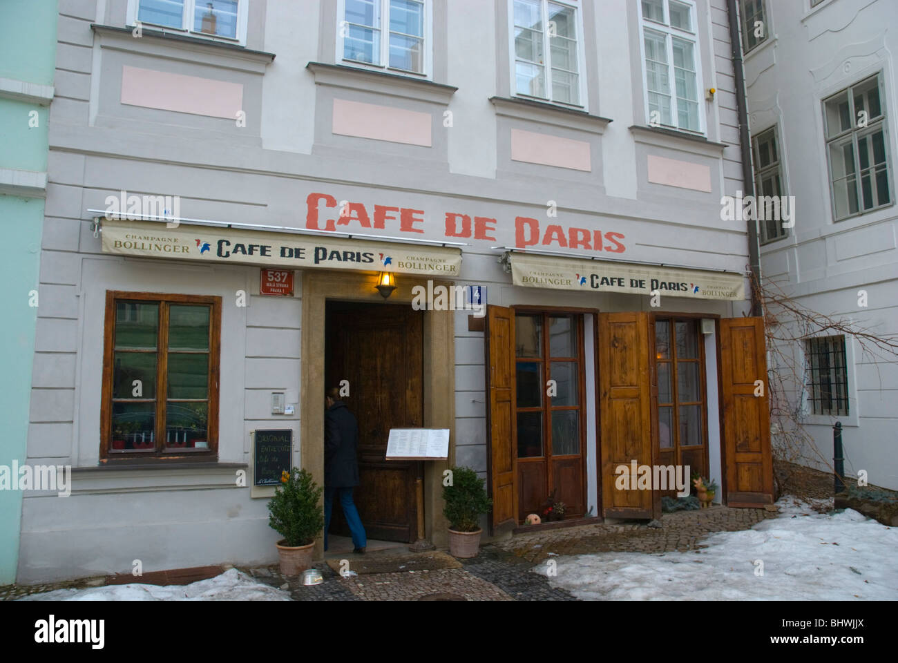 Cafe de Paris außen Mala Strana Prag Tschechische Republik Europa Stockfoto