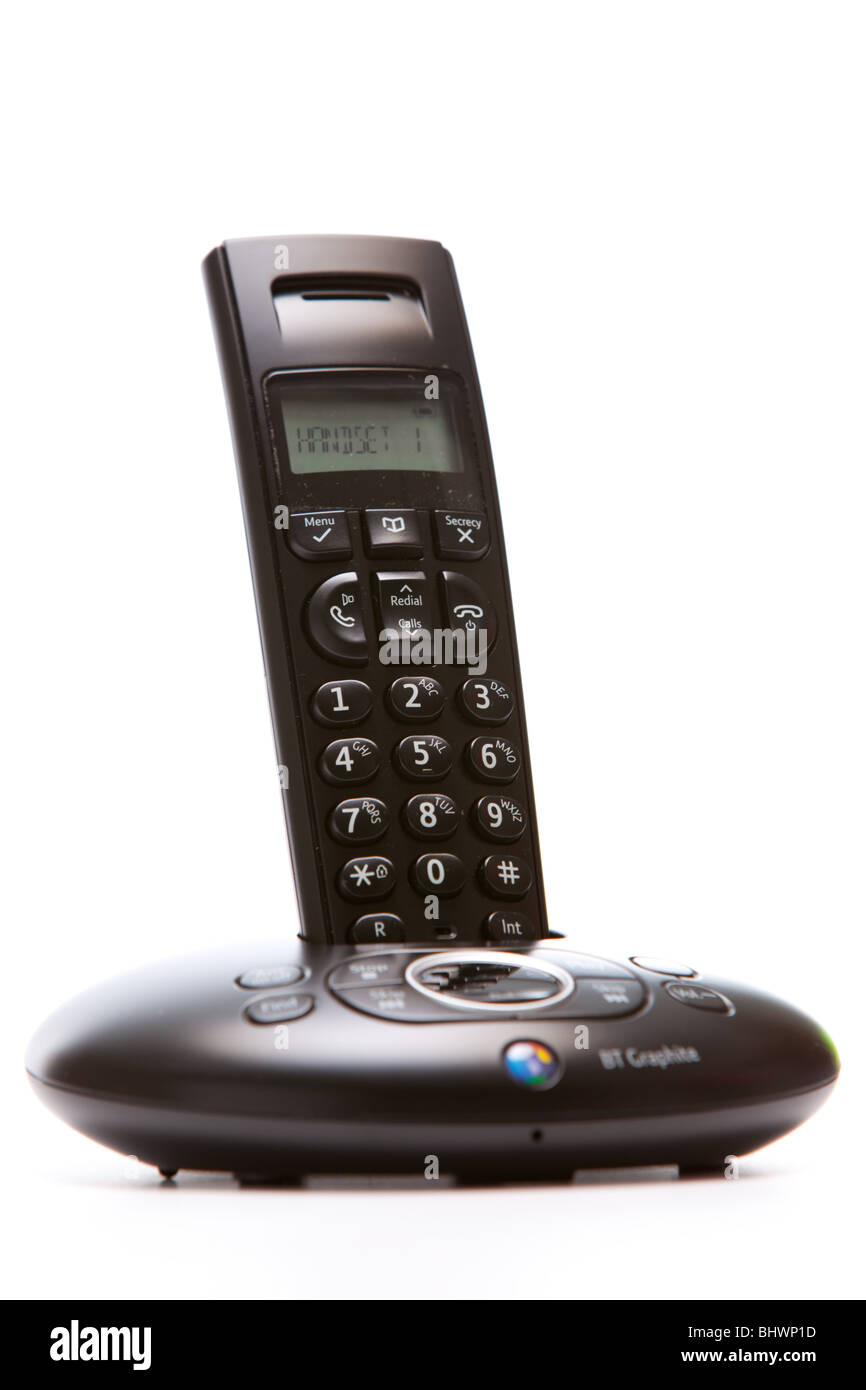 Eine Studioaufnahme von BT Schnurlostelefon Stockfoto