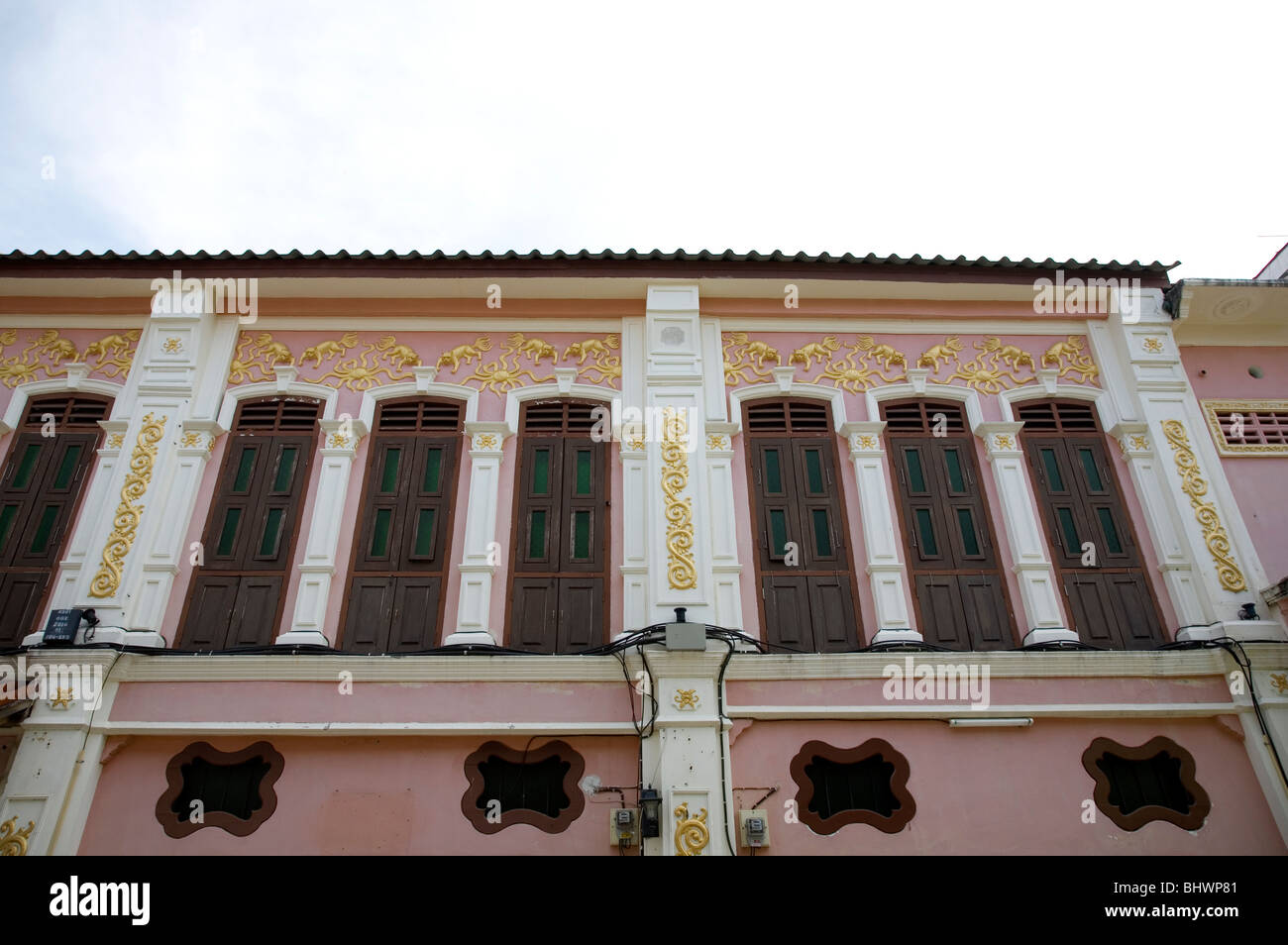 Architektur und wohnen am Soi Romanée - Phuket Town - Thailand Stockfoto