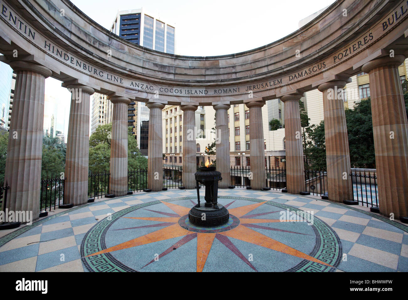 ANZAC Square, Brisbane, zwischen Ann und Adelaide Street - Kriegerdenkmal Stockfoto