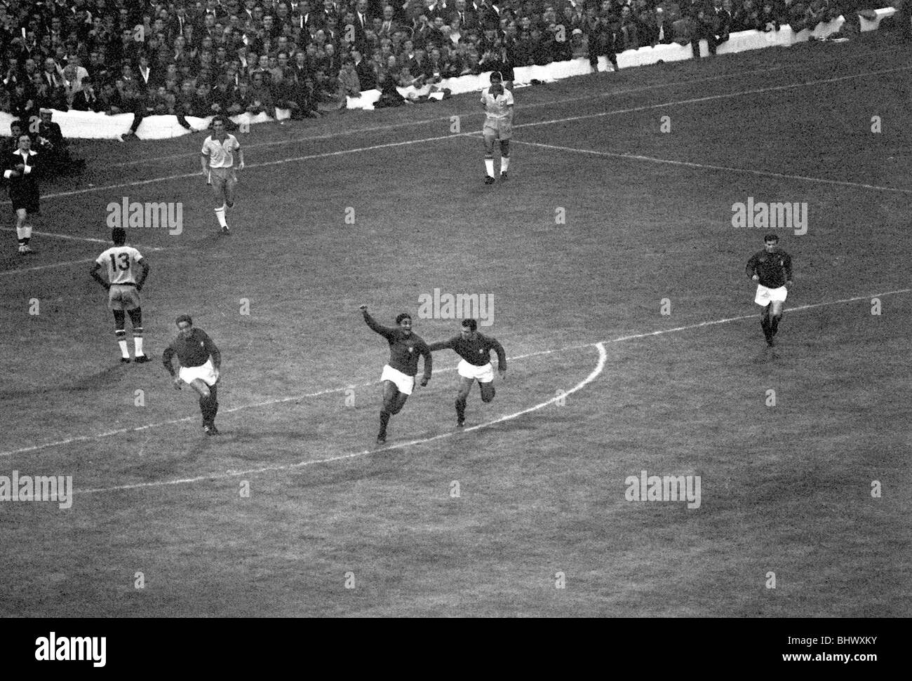 International Football Juli 1966 Brasilien V Portugal WM 1966 Gruppe Phase Eusebio Partituren Stockfoto