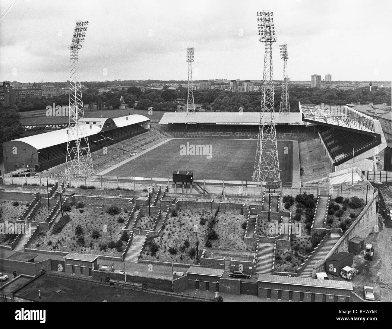 St James Park Heimat von Newcastle United ca. 1975 hat während Kevin Keegan das Geschäft auf dem Spielfeld, das Hall-Regime verwandelt Stockfoto