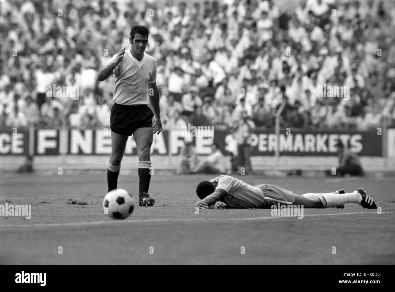 Brasilien-Uruguay: World Cup-Halbfinale. Juli 1970 70-5871 Stockfoto