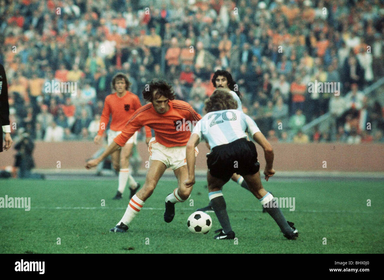 Holland V Argentinien World Cup 1974 Fußball Stockfoto