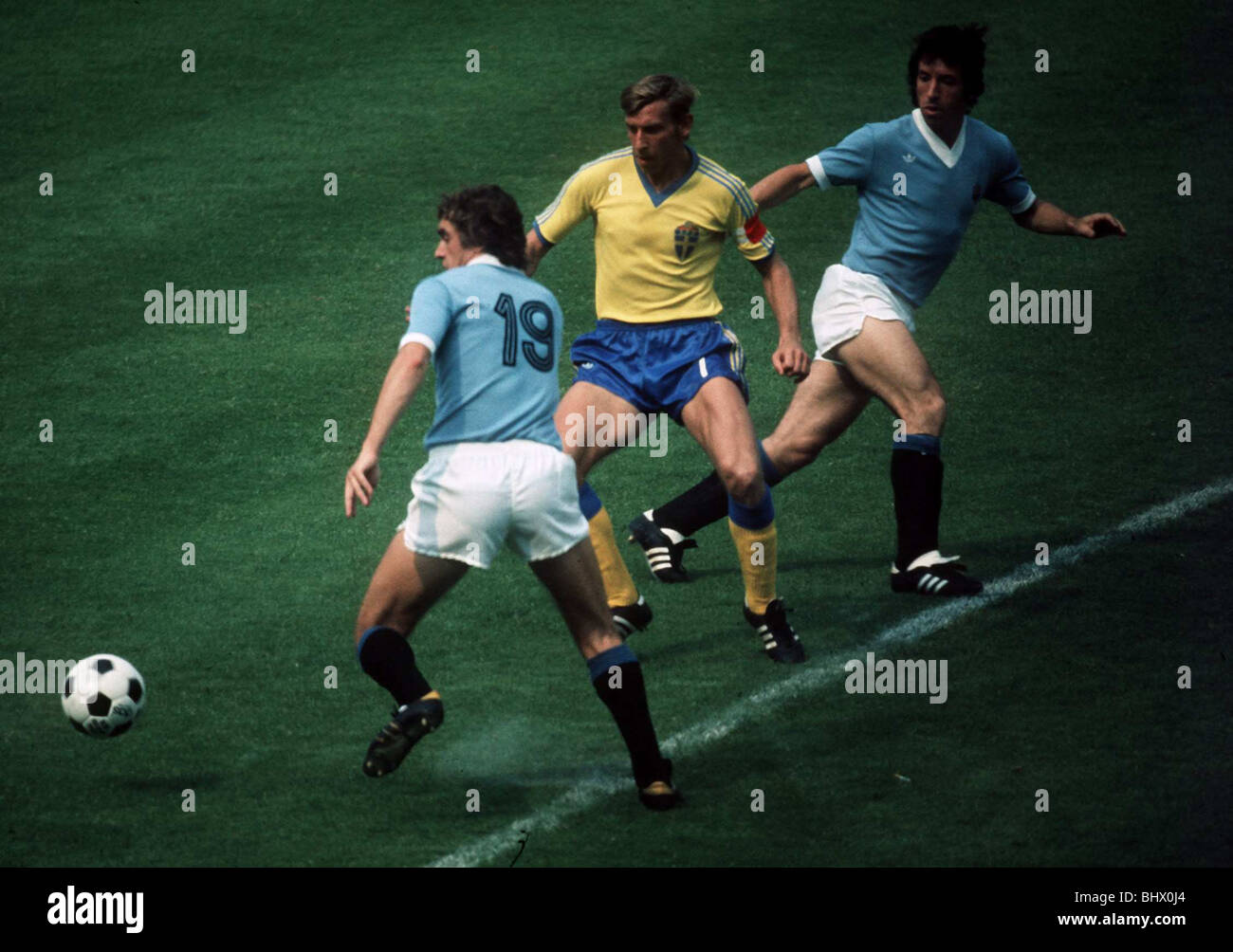 Schweden V Uruguay World Cup 1974 Fußball Stockfoto