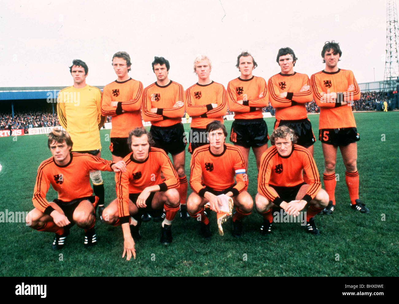 1978WMFußballNationalmannschaft Holland Team lineup Stockfotografie