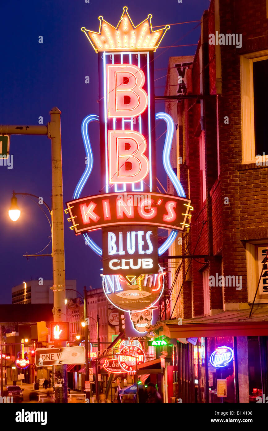 B.b. Kings Blues Club, Beale Street, Heimat des Blues, Memphis, Tennessee Stockfoto