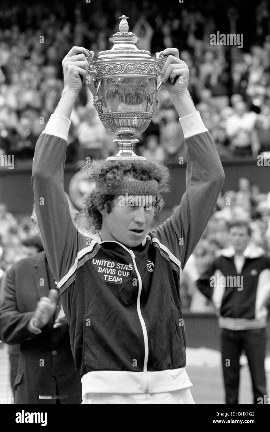 Wimbledon Tennis: Herren Finale 1981: John McEnroe v. Björn Borg. Juli 1981 81-3803a-002 Stockfoto