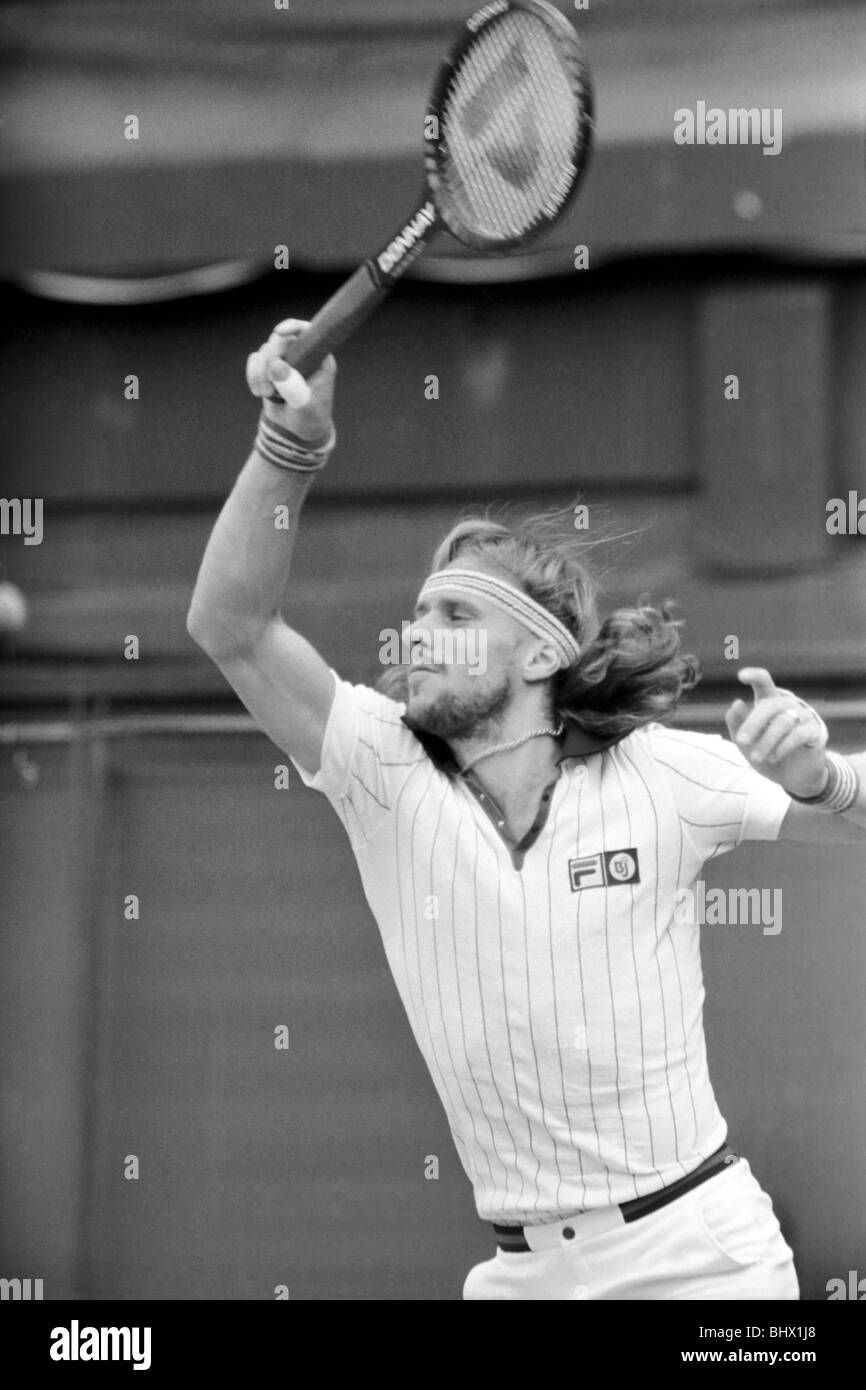 Wimbledon 1980: Menês Finale: Björn Borg v. John McEnroe. Juli 1980 80-3479a-016 Stockfoto