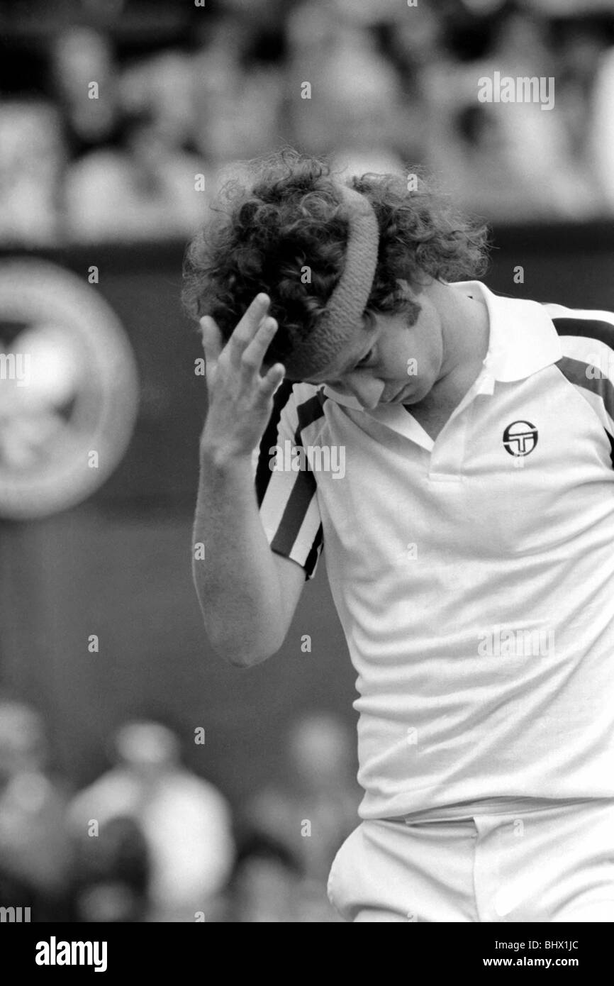 Wimbledon 1980: Menês Finale: Björn Borg v. John McEnroe. Juli 1980 80-3479a-041 Stockfoto