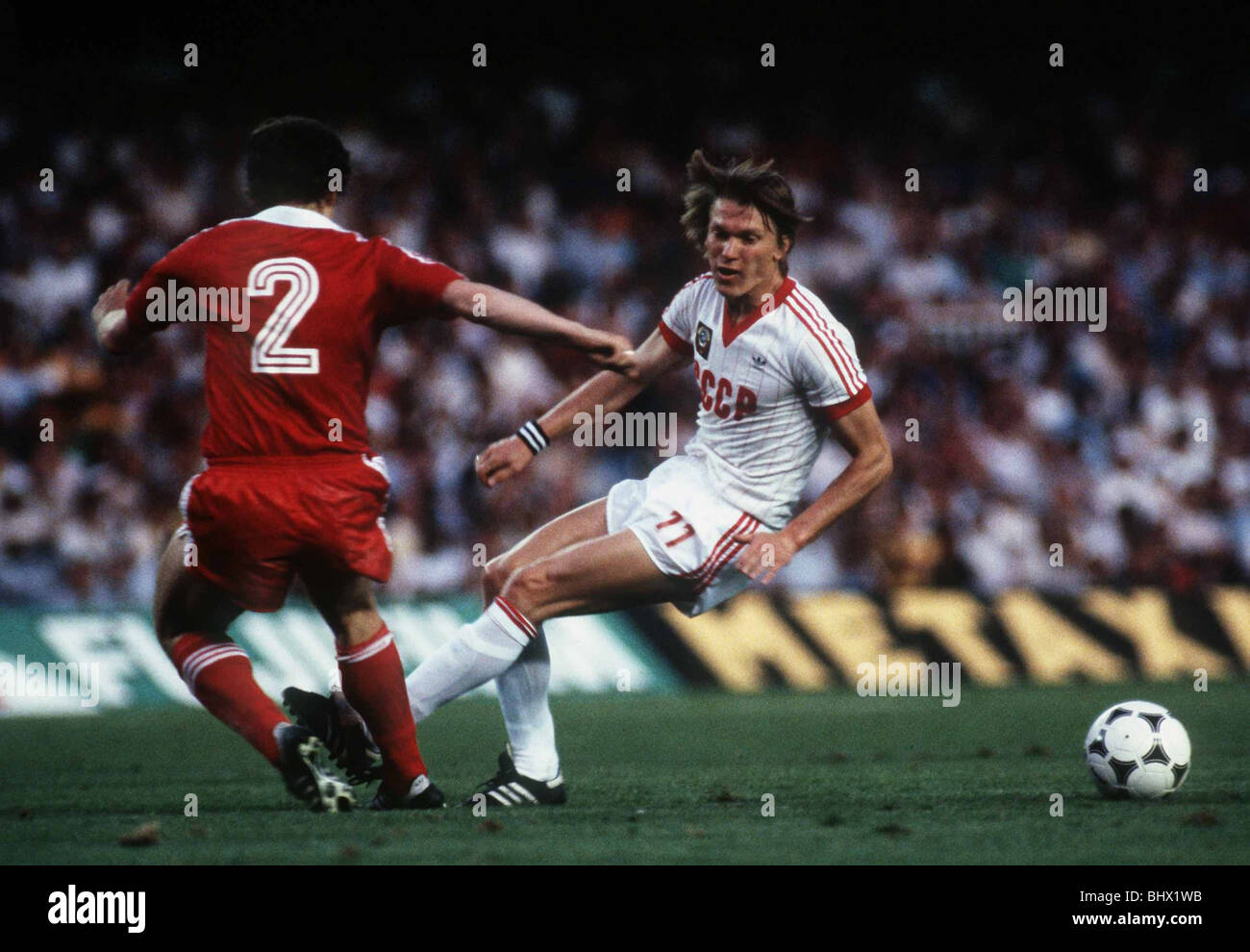 WM 1982 Polen 0 UdSSR 0 Gruppe A Stockfoto