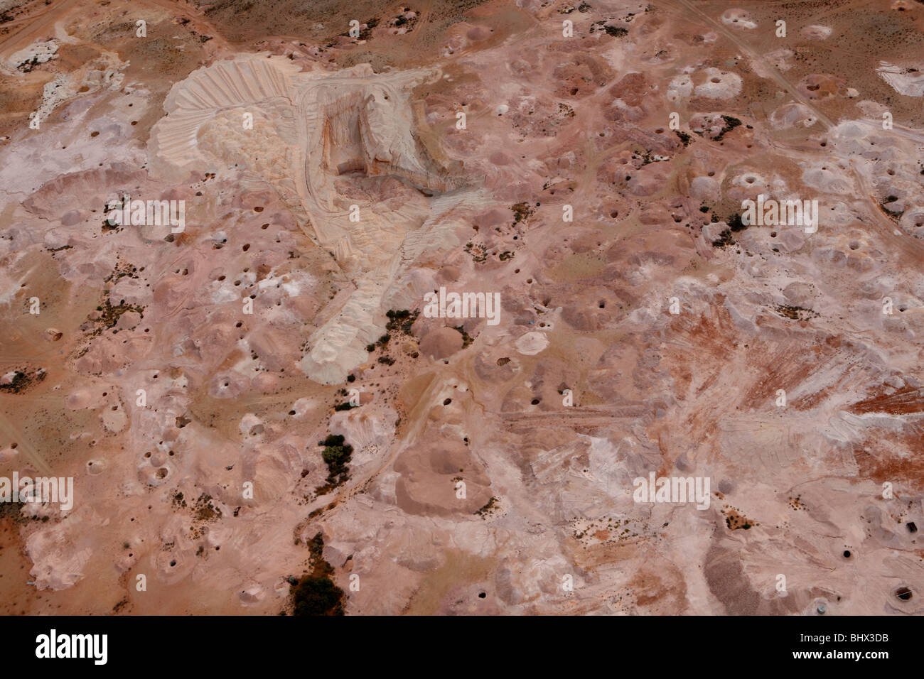 Luftaufnahmen von Opalminen von Coober Pedy (Outback, Süd-Australien). Stockfoto