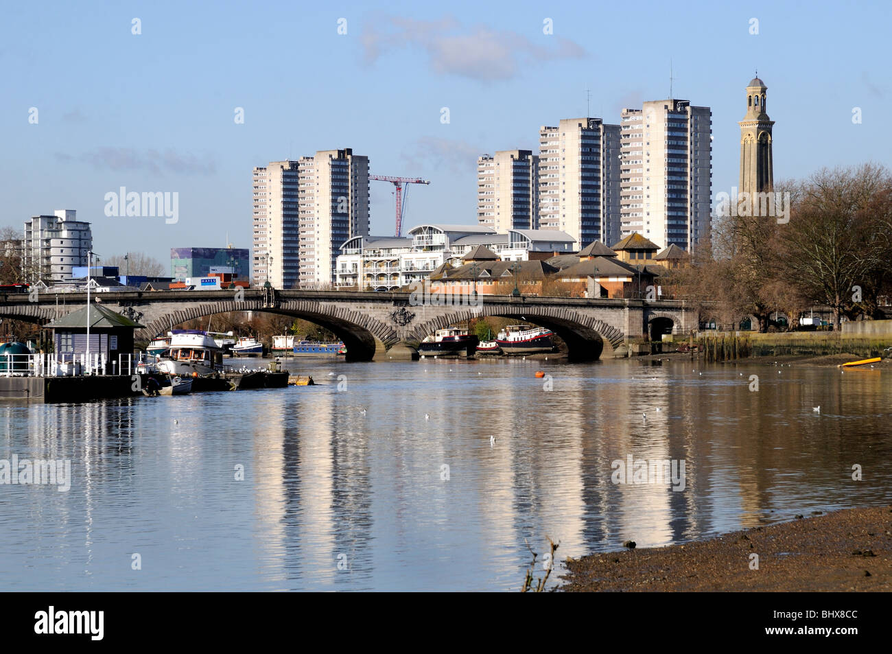 Themse bei Kew Bridge Stockfoto