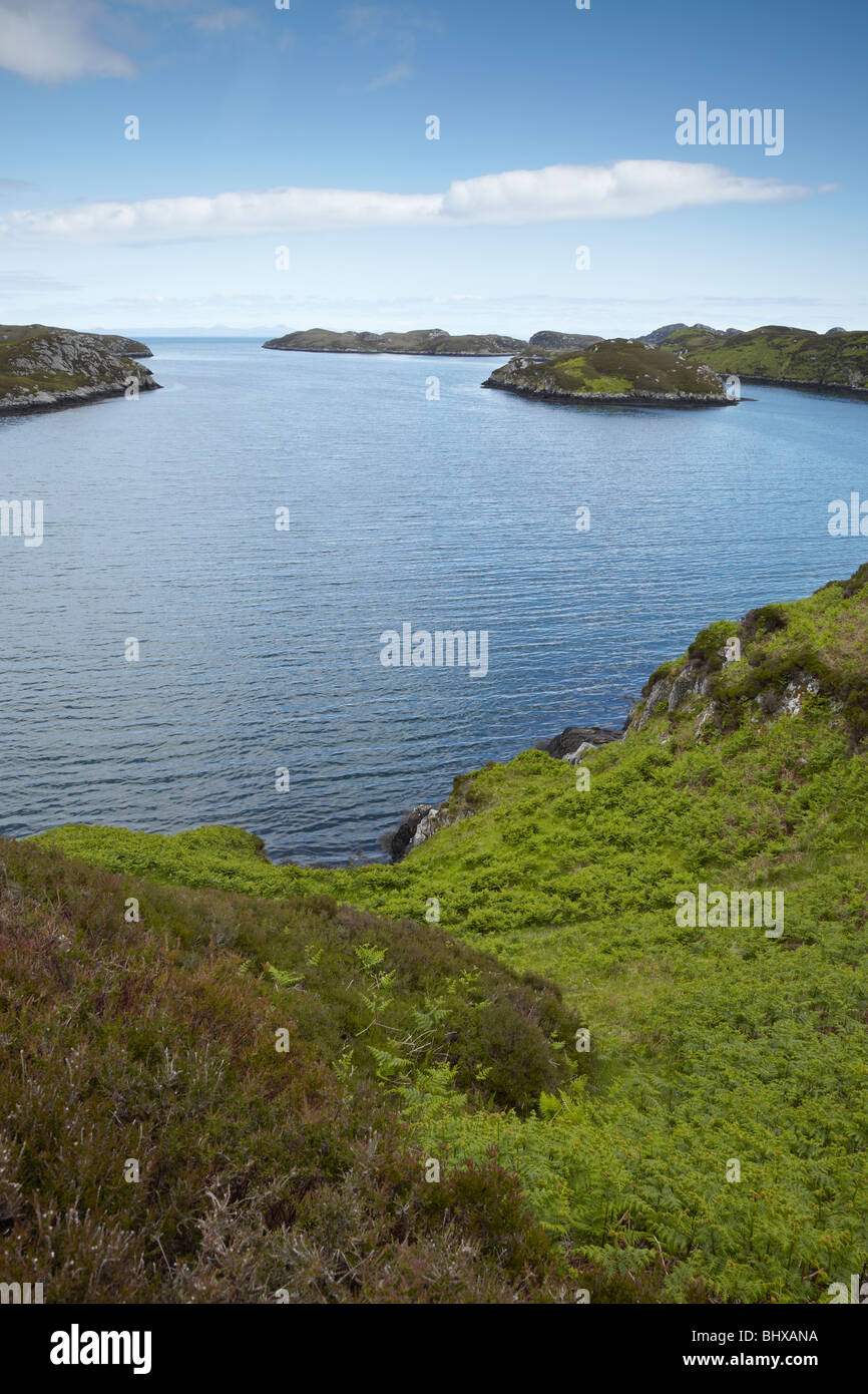 Blick östlich entlang des Loch Skiport auf den Hebriden Insel South Uist, Schottland Stockfoto