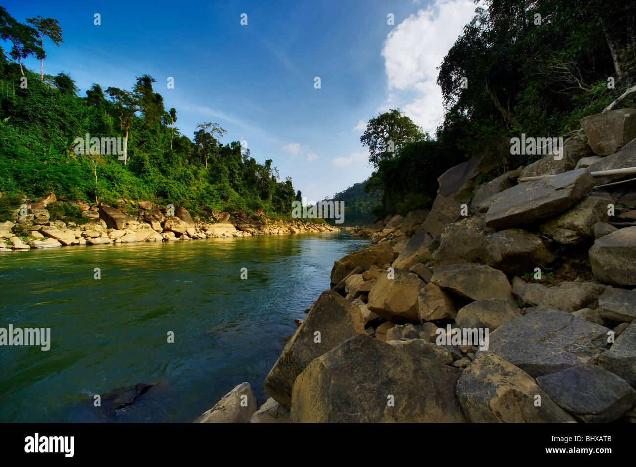 Nam Lik Fluss, Laos Stockfoto