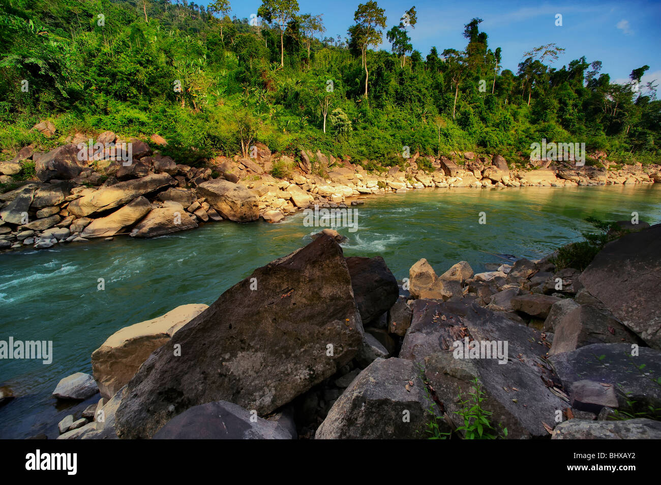 Nam Lik Fluss, Laos Stockfoto