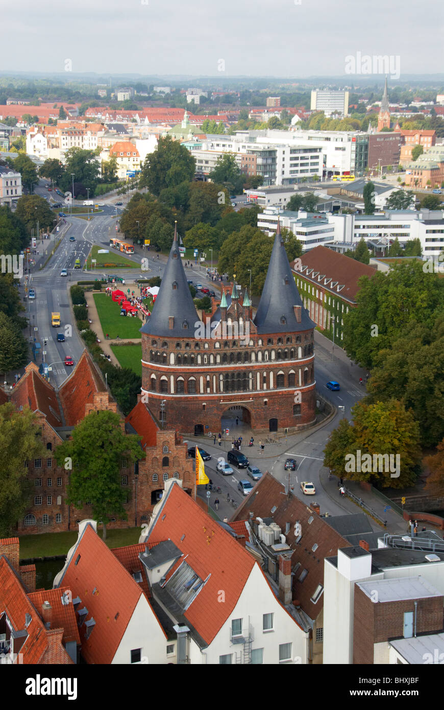 Arial Ansicht von Lübeck Stockfoto