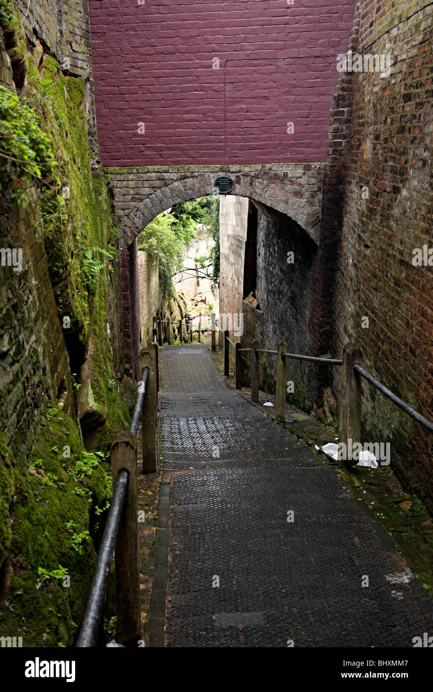 Schloss Terrasse Bridgnorth Weg bergab Stockfoto