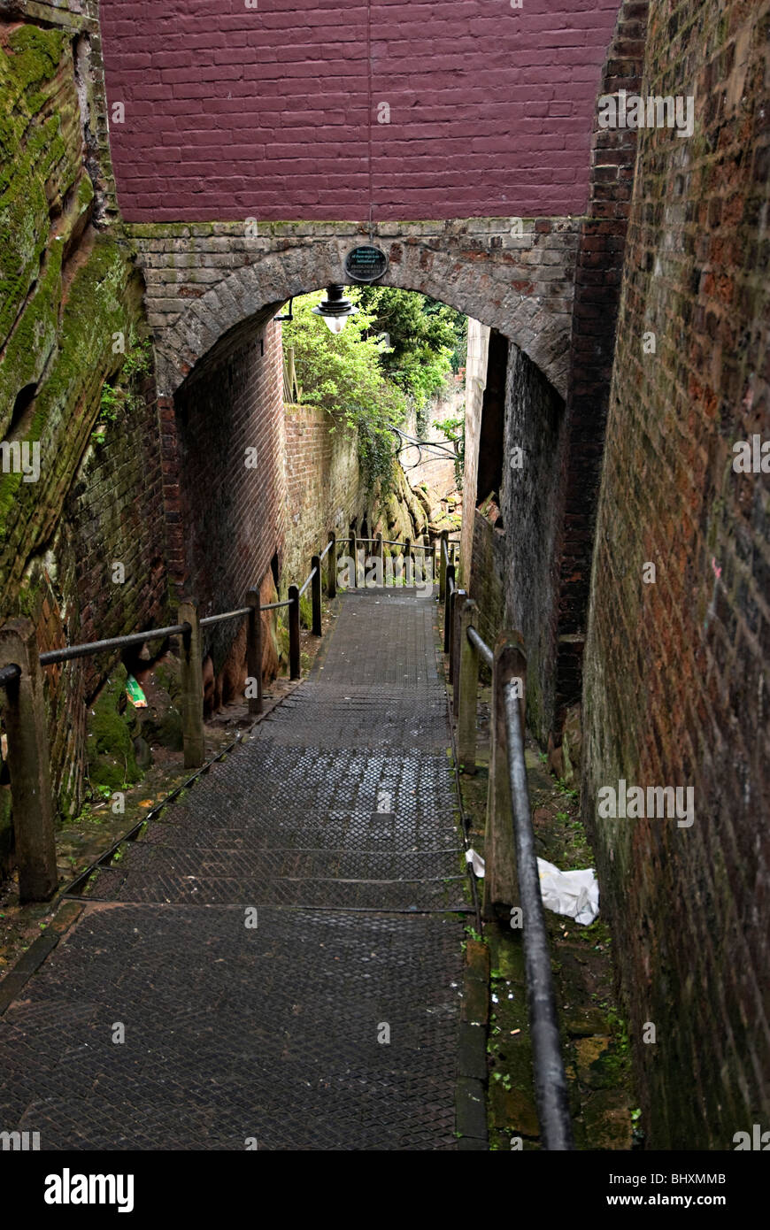 Schloss Terrasse Bridgnorth Weg bergab Stockfoto