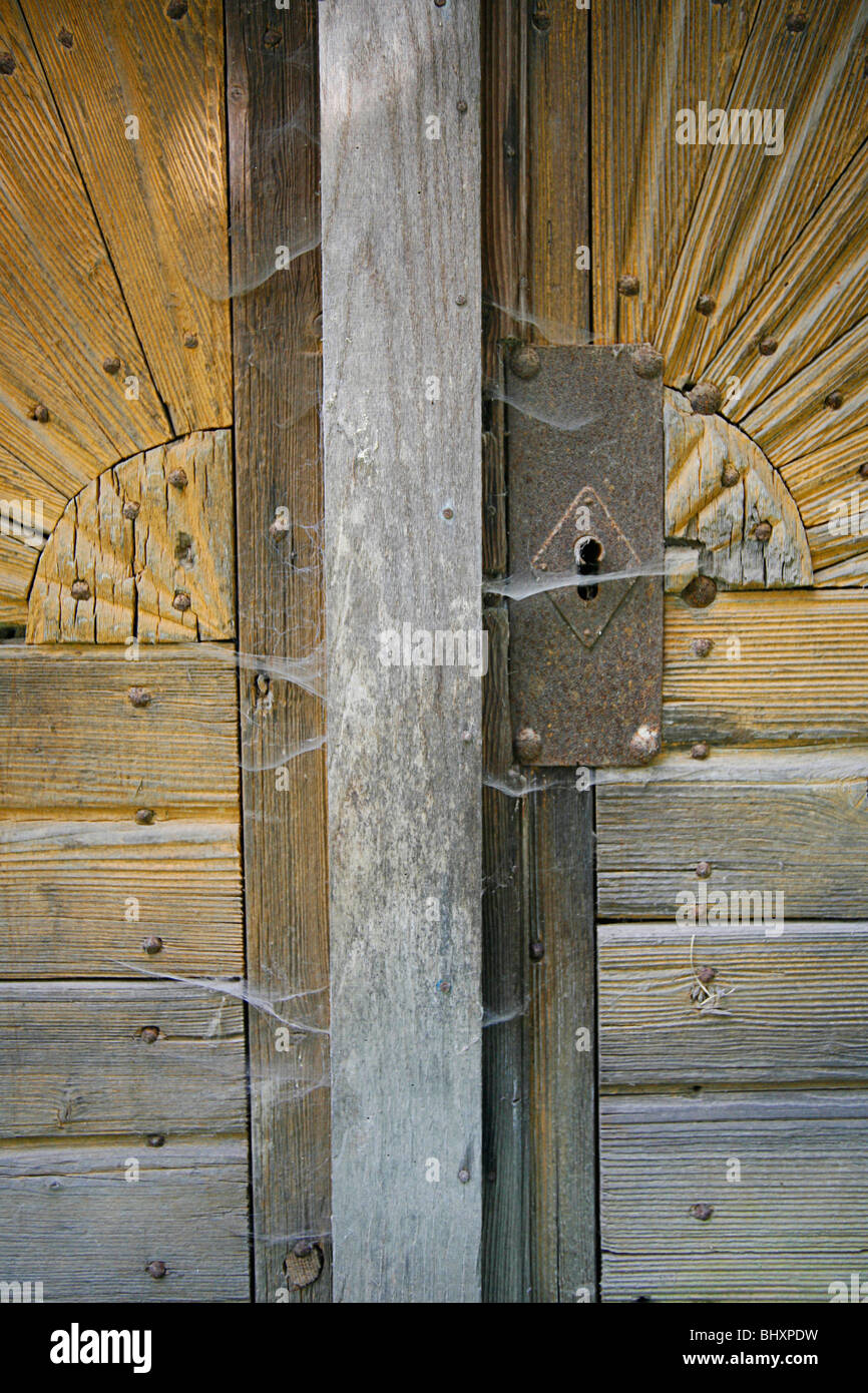 Alte Eingangstür Stockfoto