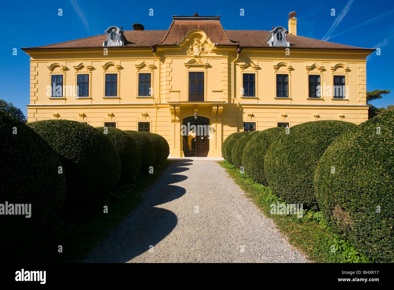 Eckartsau Schloss, Marchfeld, Niederösterreich, Österreich Stockfoto