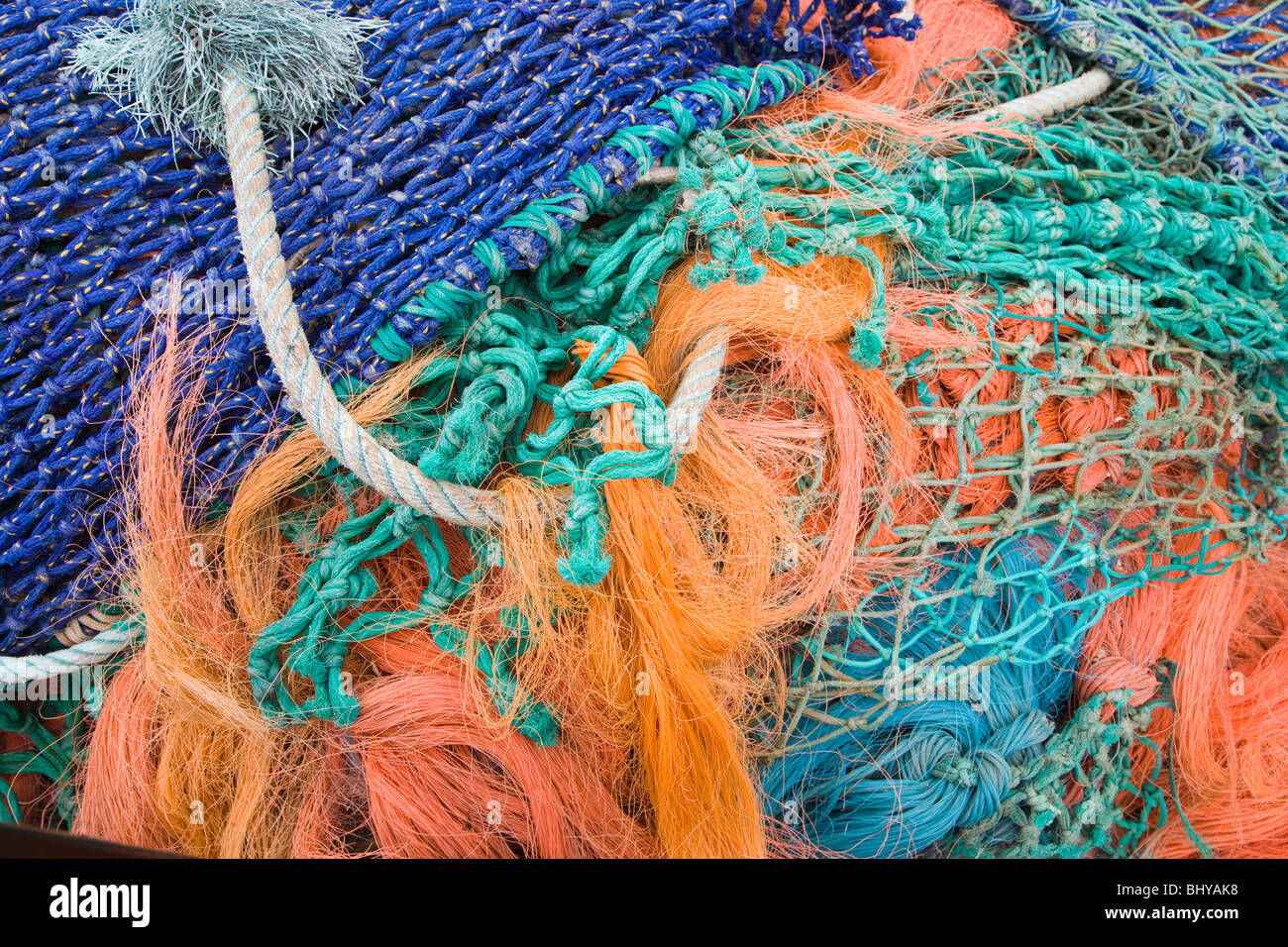 Fischernetze. Stockfoto