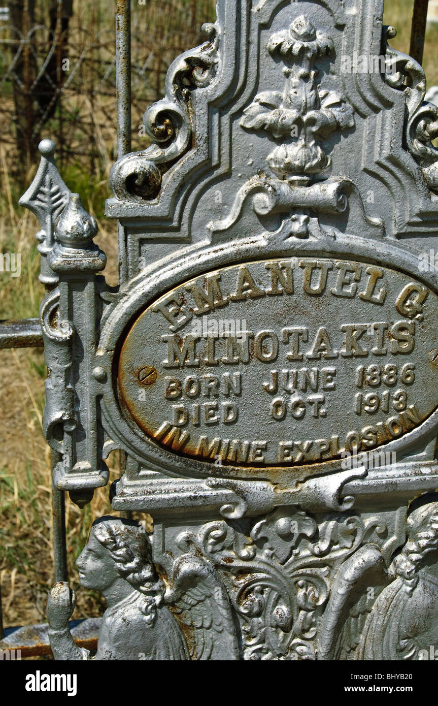 Historischer Dawson Cemetery, Dawson, New Mexico. Stockfoto