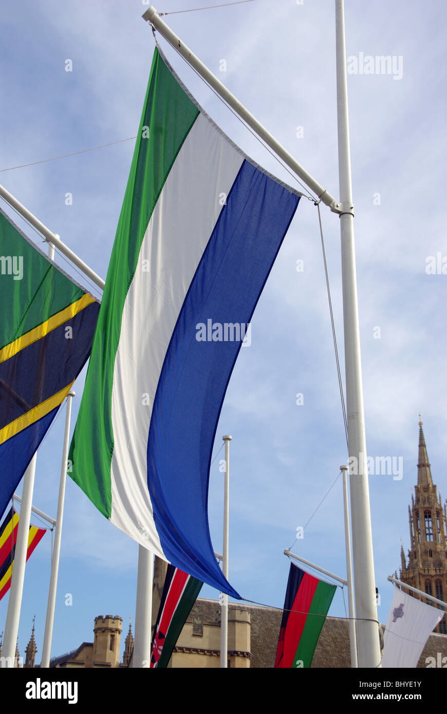 Sierra Leone Nationalflagge London England Großbritannien Stockfoto