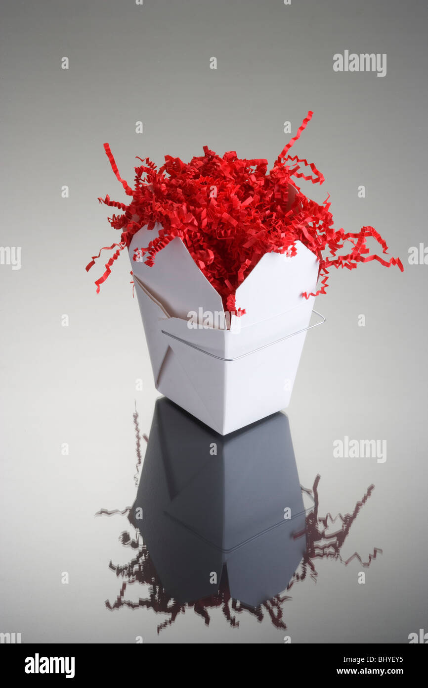 Nehmen Sie Container verwendet als Geschenk-box Stockfoto