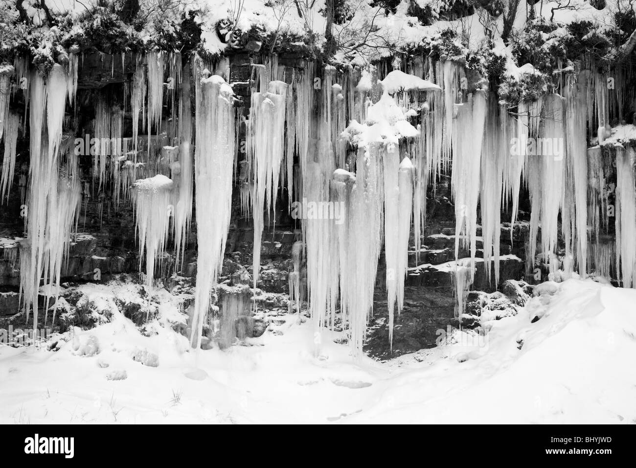 TAF Fawr Eiszapfen, Brecon Beacons, Wales, UK Stockfoto