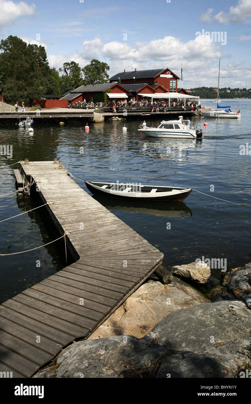 Fjäderholmarnas Krog, Insel Fjäderholmarna, Stockholm, Schweden Stockfoto