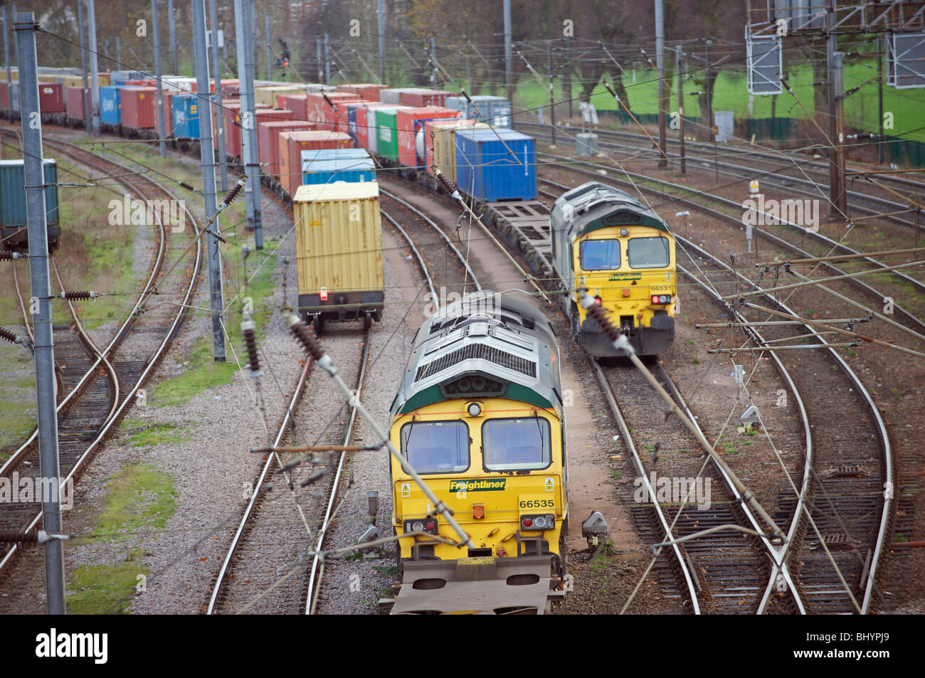 Güterzüge, UK. Stockfoto