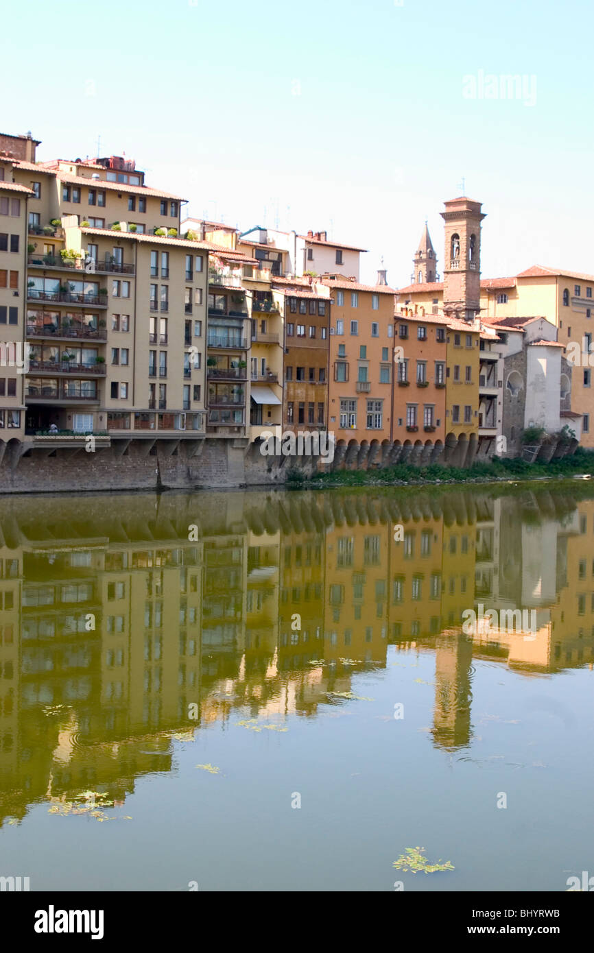 Fassaden in Florenz am Fluss arno Stockfoto