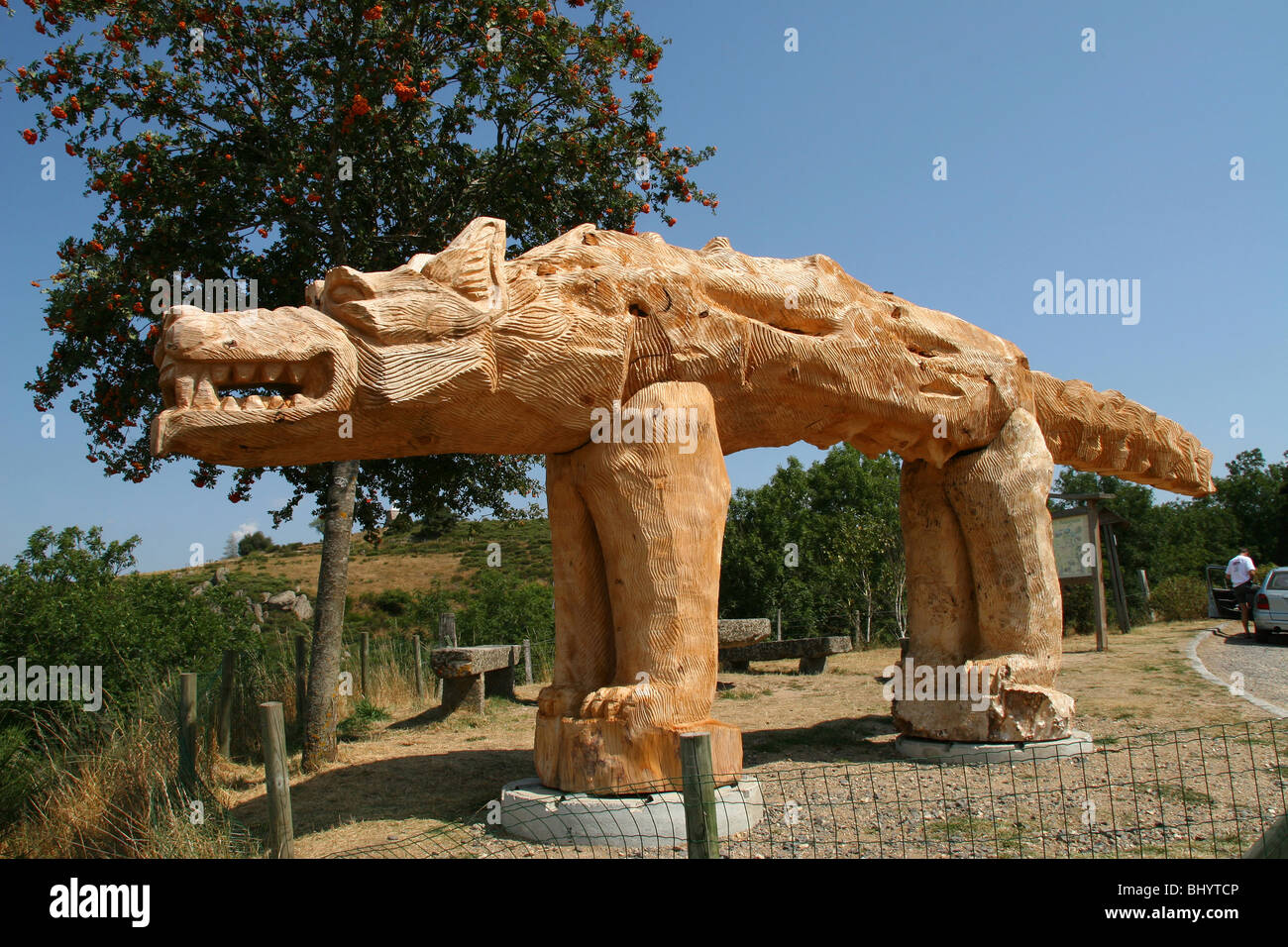 Die Bestie von Gévaudan ("La Bête du Gévaudan" auf Französisch) Stockfoto