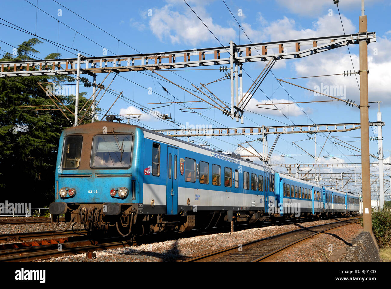 Regionalzug der Express Régional (TER) Stockfoto