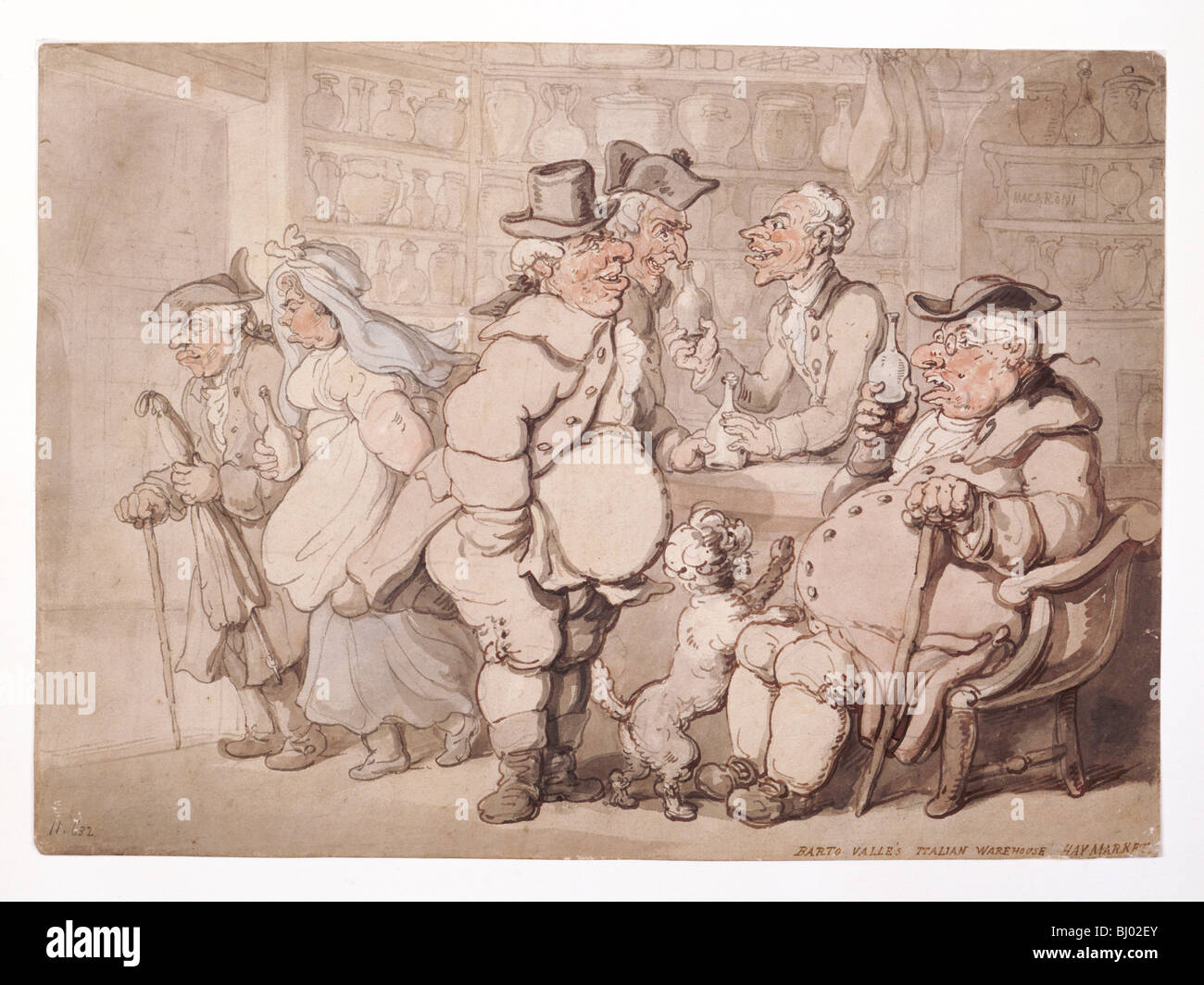 "Barto Valles italienischen Lager-Haymarket", Stadt von Westminster, London, vor 1827.  Künstler: Thomas Rowlandson Stockfoto