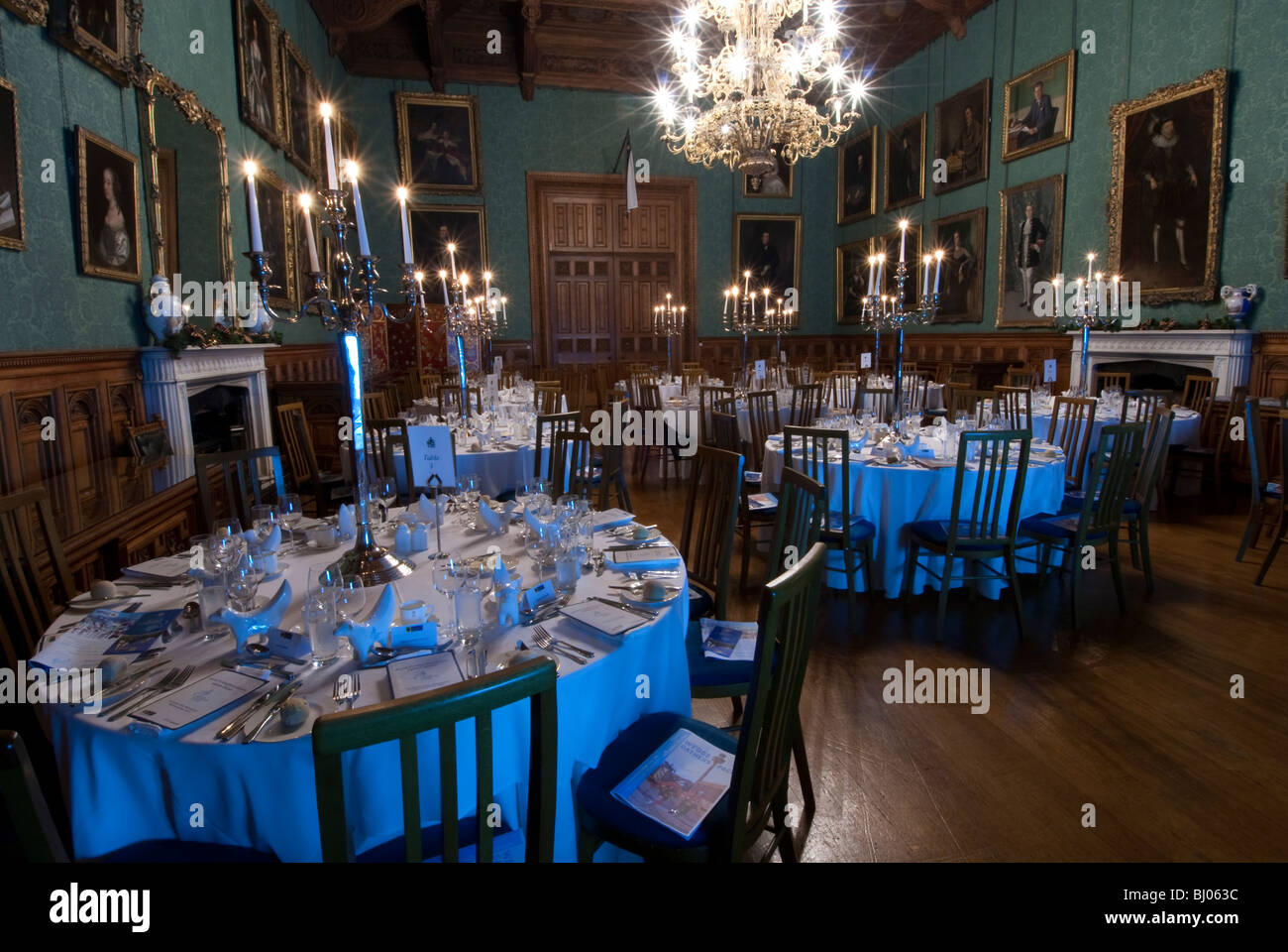 großes Esszimmer Knowsley Hall Stockfoto