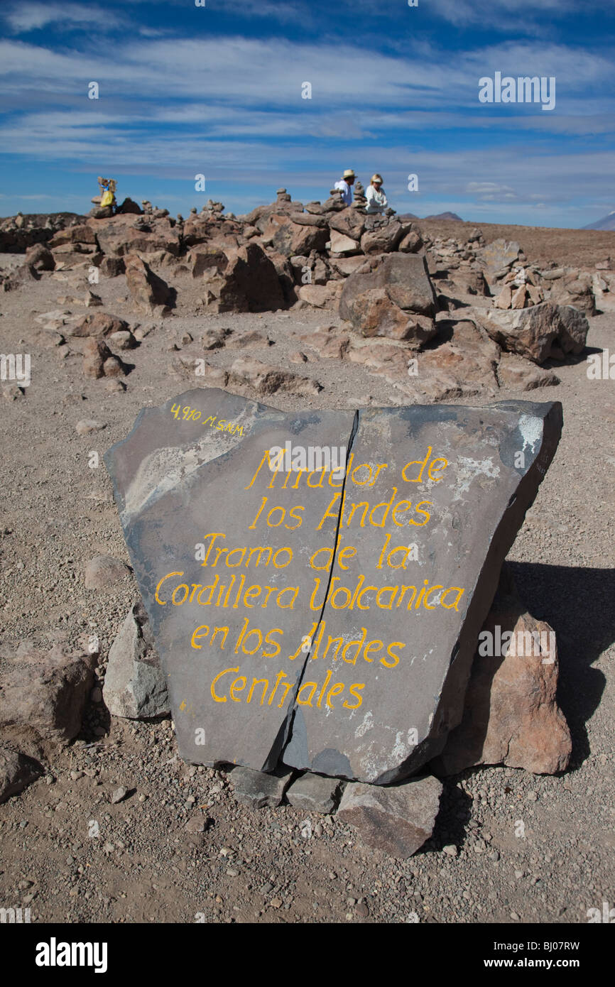 Mirador de Los Andes - Plakette in der peruanischen Wüste, Peru, Südamerika Stockfoto