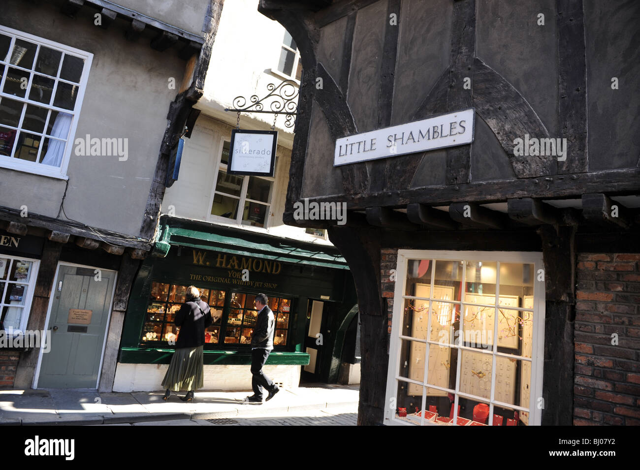 Die Shambles Bereich City of York in North Yorkshire England Uk Stockfoto