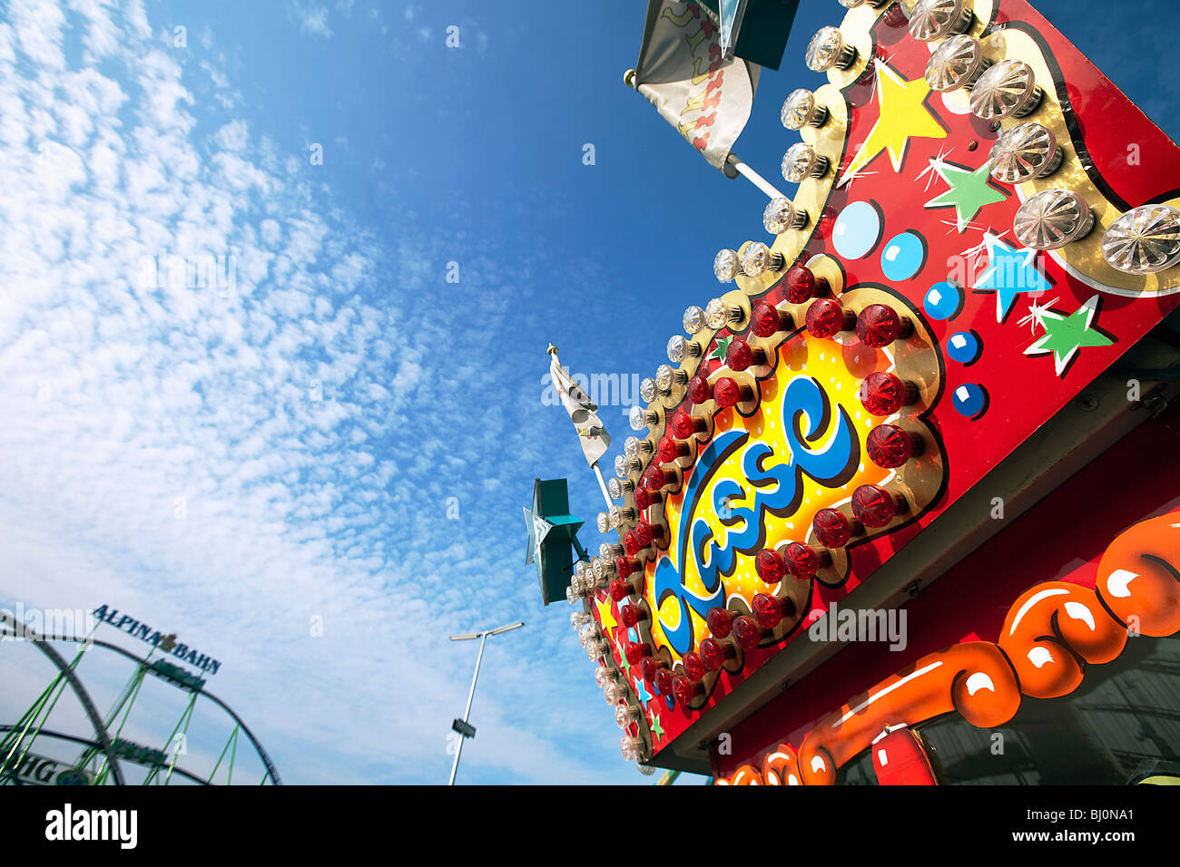 Kartenverkauf am Münchner Oktoberfest Stockfoto